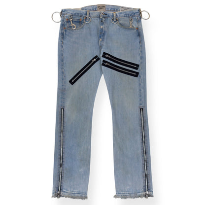 GALLERY DEPT. WEAPON WORLD 5001 DENIM JEANS INDIGO / SILVER W34” | Large, Silver