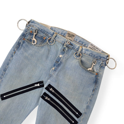GALLERY DEPT. WEAPON WORLD 5001 DENIM JEANS INDIGO / SILVER W34” | Large, Silver