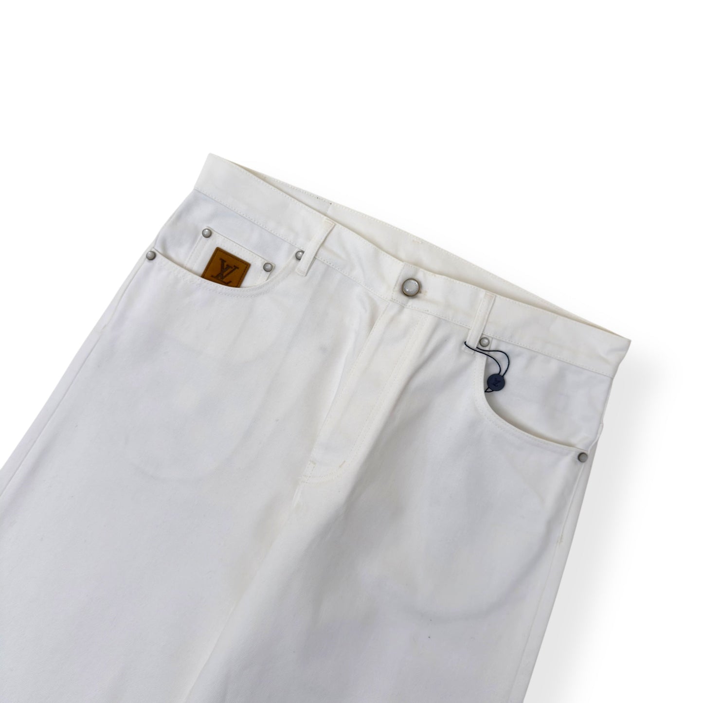 LOUIS VUITTON SKATE FIT DENIM JEANS LUXURY WHITE W36” | XL, White