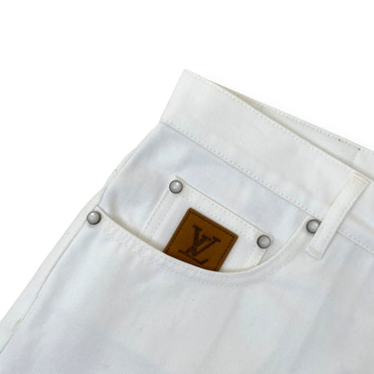 LOUIS VUITTON SKATE FIT DENIM JEANS LUXURY WHITE W36” | XL, White