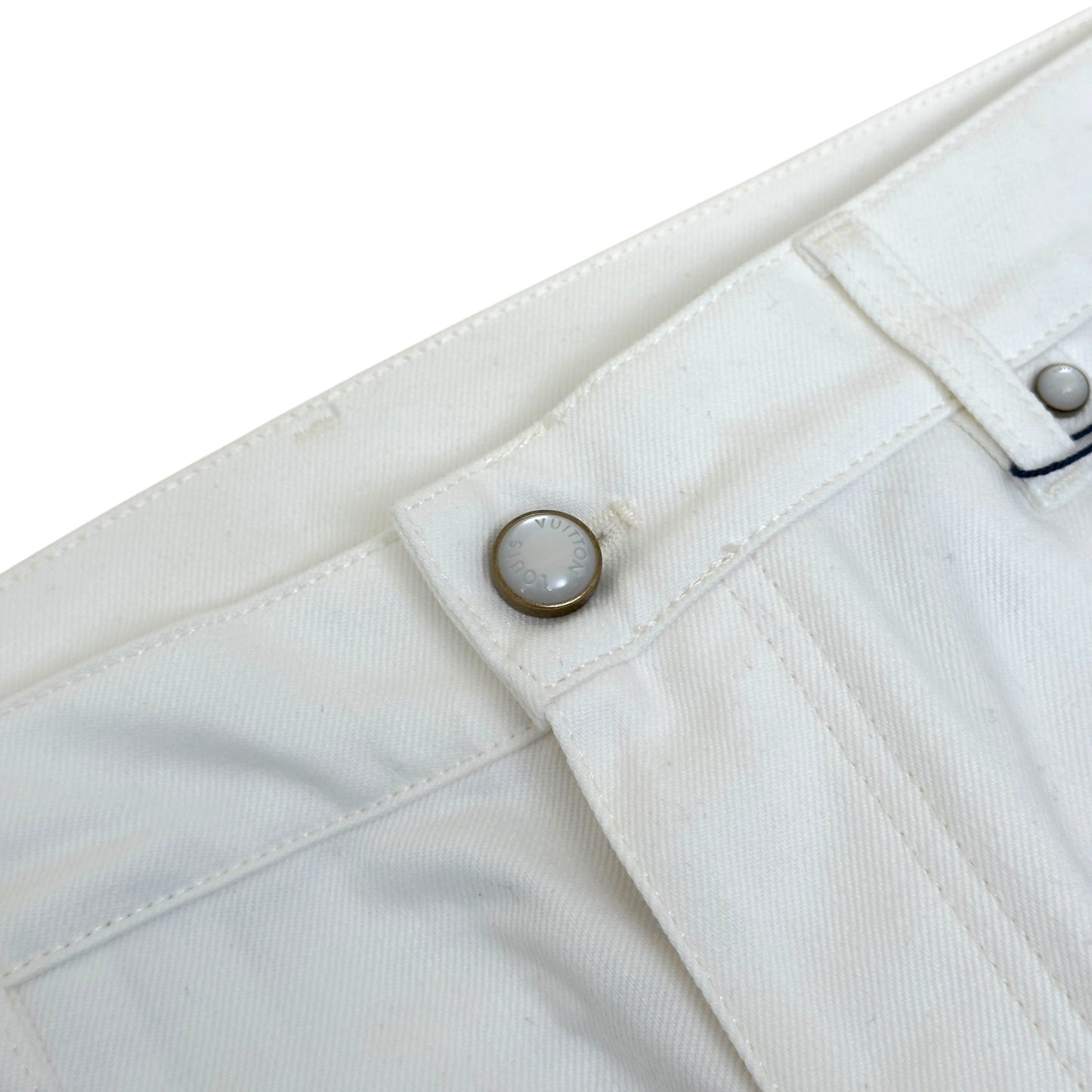 LOUIS VUITTON SKATE FIT DENIM JEANS LUXURY WHITE W36” | XL, White