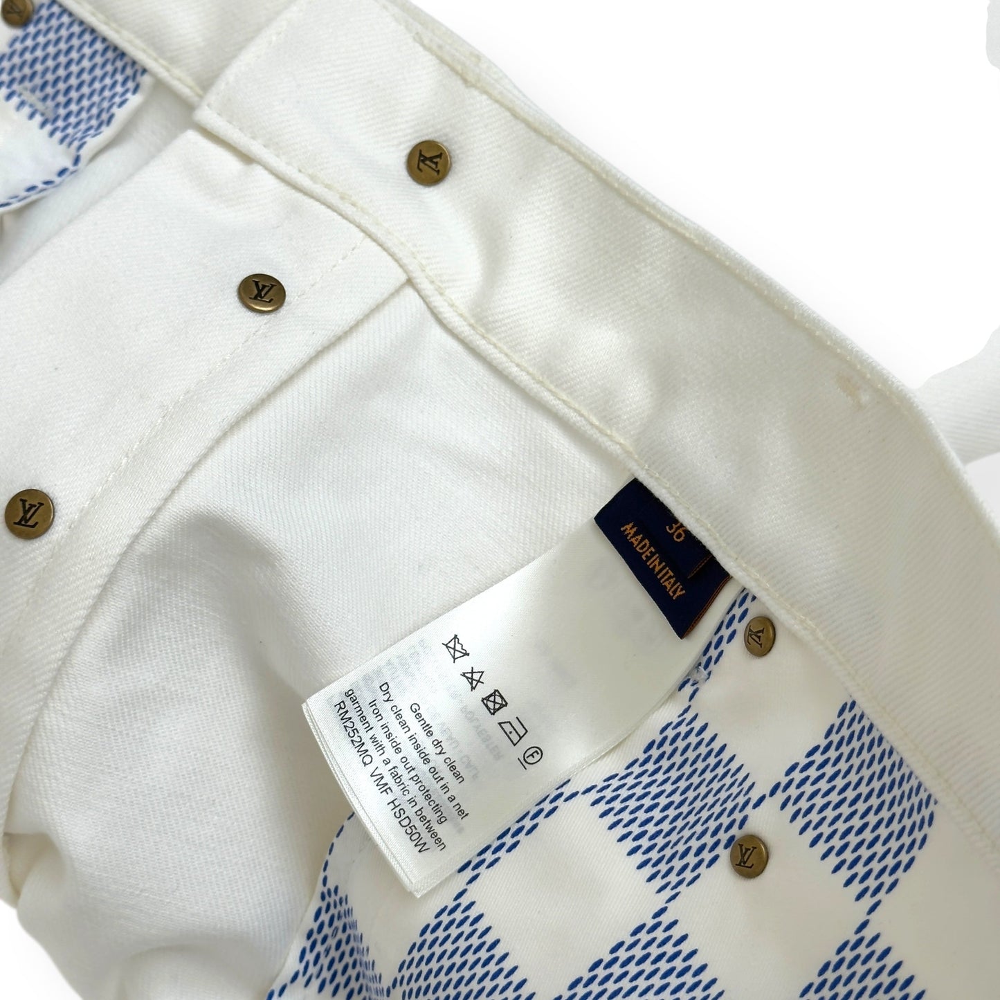 LOUIS VUITTON SKATE FIT DENIM JEANS LUXURY WHITE W36” | XL, White