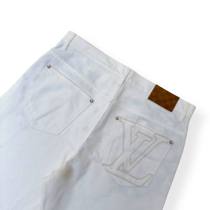 LOUIS VUITTON SKATE FIT DENIM JEANS LUXURY WHITE W36” | XL, White