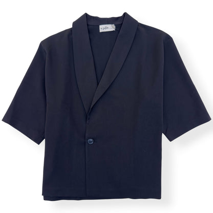 BY JAKE HALL CANA SHORT SLEEVE SHAWL SHIRT BLACK XL | XL, Black