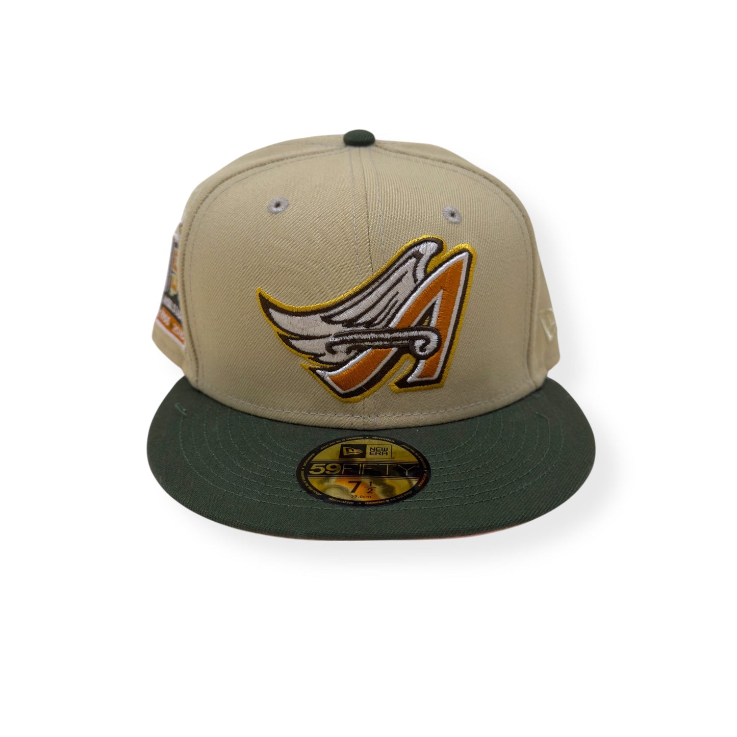 NEW ERA LOS ANGELES 50TH ANNIVERSARY 59FIFTY FLAT CAP CREAM / GREEN | O/S, Cream
