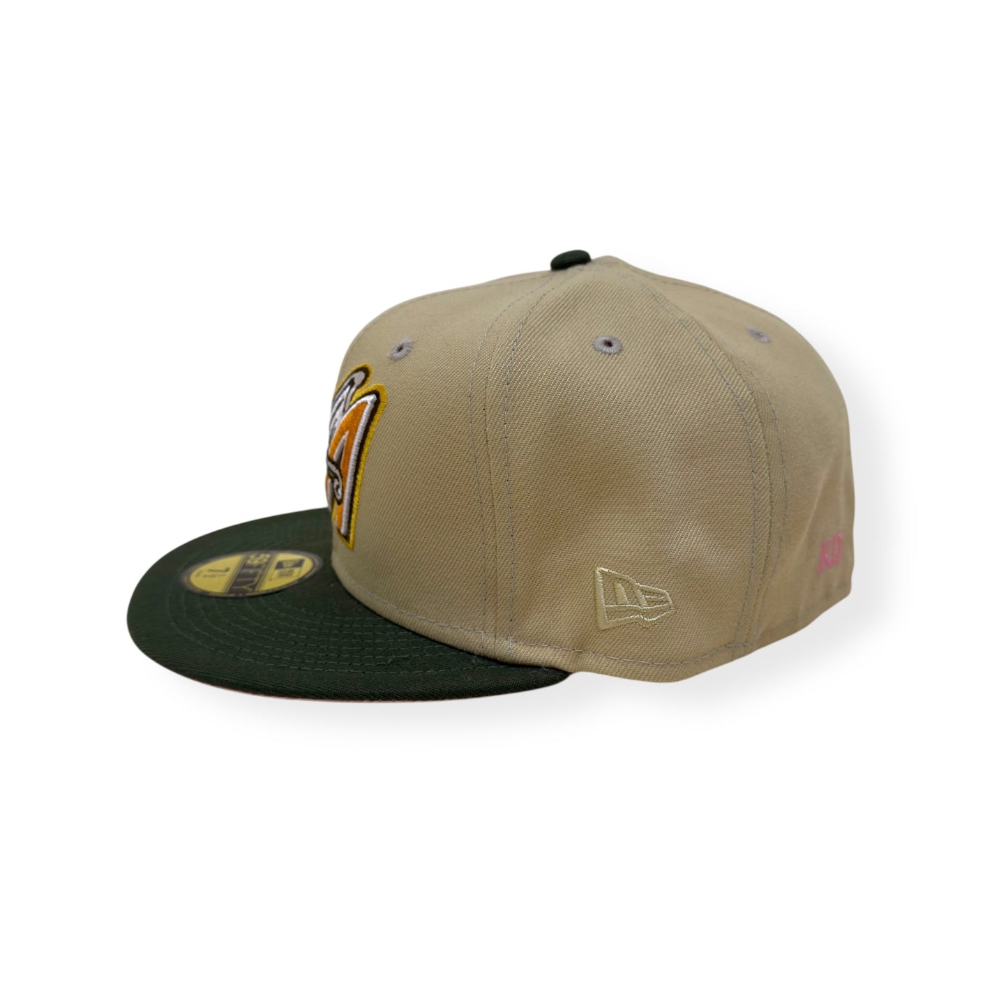 NEW ERA LOS ANGELES 50TH ANNIVERSARY 59FIFTY FLAT CAP CREAM / GREEN | O/S, Cream