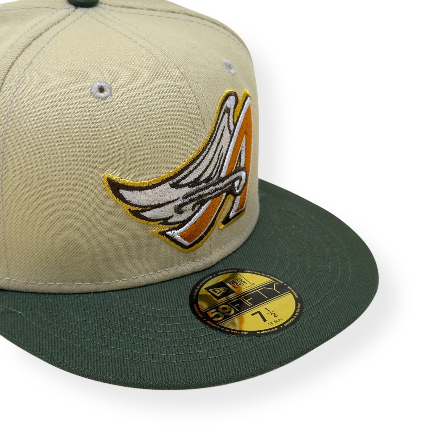 NEW ERA LOS ANGELES 50TH ANNIVERSARY 59FIFTY FLAT CAP CREAM / GREEN | O/S, Cream