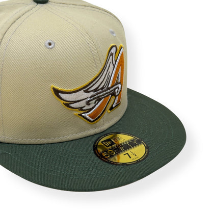 NEW ERA LOS ANGELES 50TH ANNIVERSARY 59FIFTY FLAT CAP CREAM / GREEN | O/S, Cream