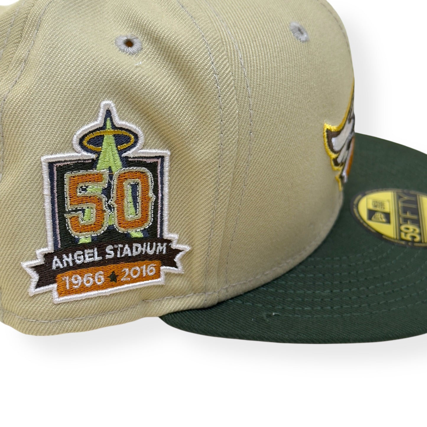 NEW ERA LOS ANGELES 50TH ANNIVERSARY 59FIFTY FLAT CAP CREAM / GREEN | O/S, Cream
