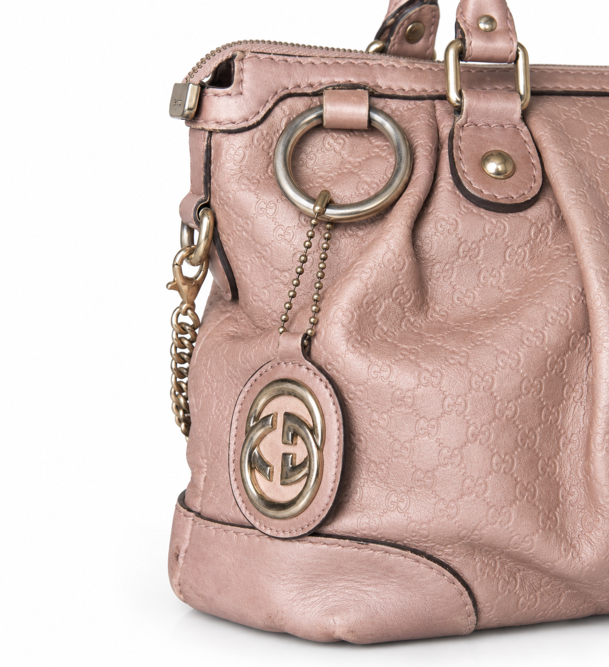 Gucci Guccisima Sukey Monogram Pink Leather Bag | O/S, Pink