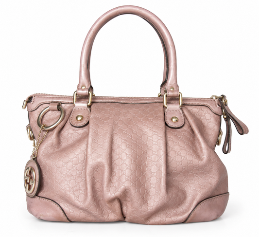 Gucci Guccisima Sukey Monogram Pink Leather Bag | O/S, Pink