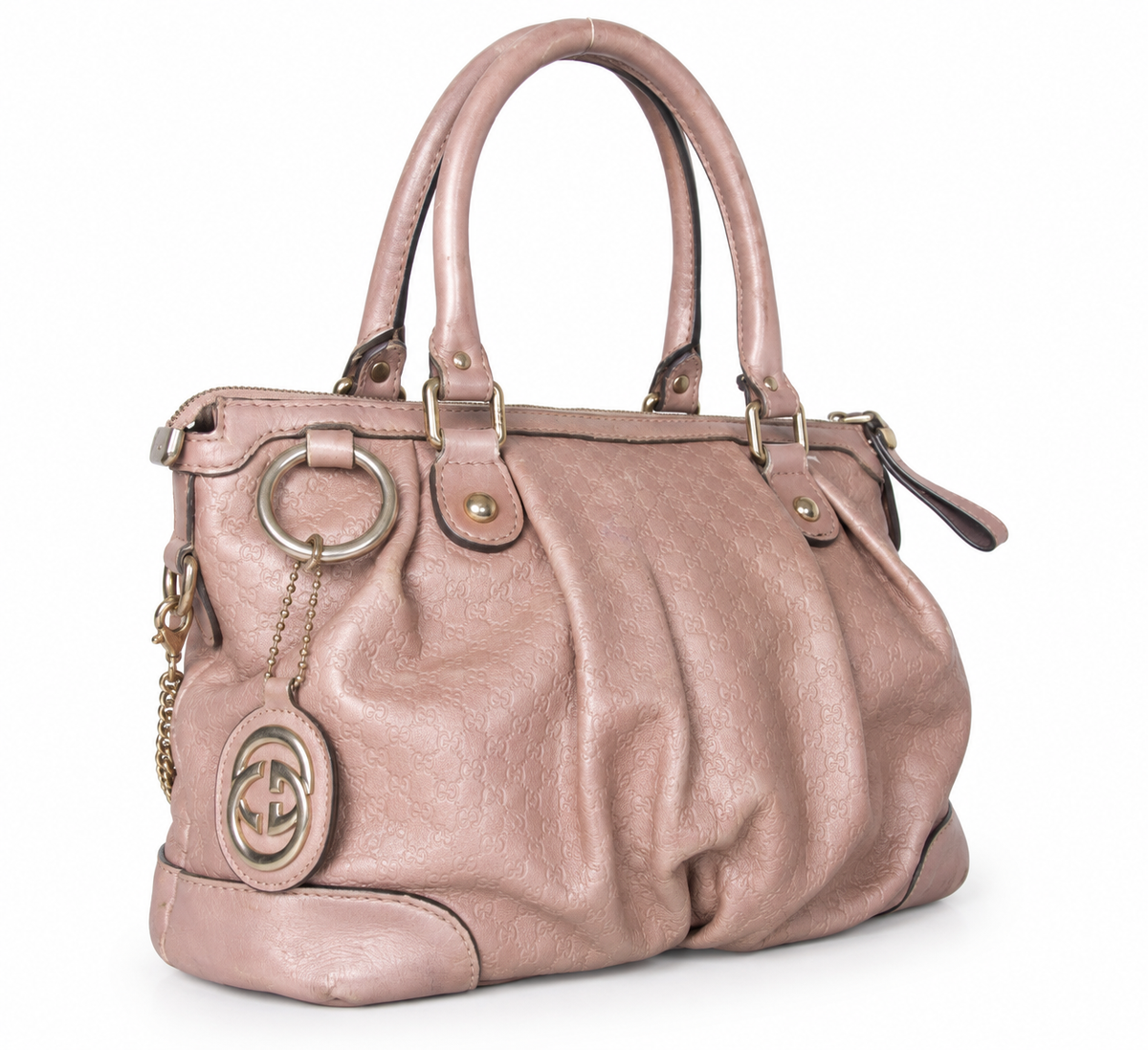 Gucci Guccisima Sukey Monogram Pink Leather Bag | O/S, Pink