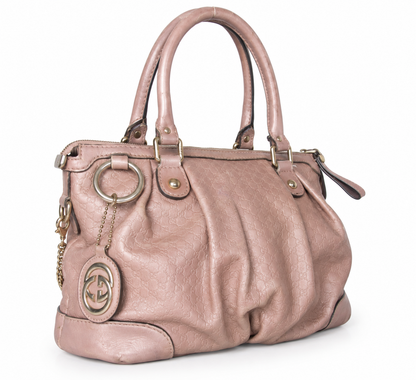 Gucci Guccisima Sukey Monogram Pink Leather Bag | O/S, Pink