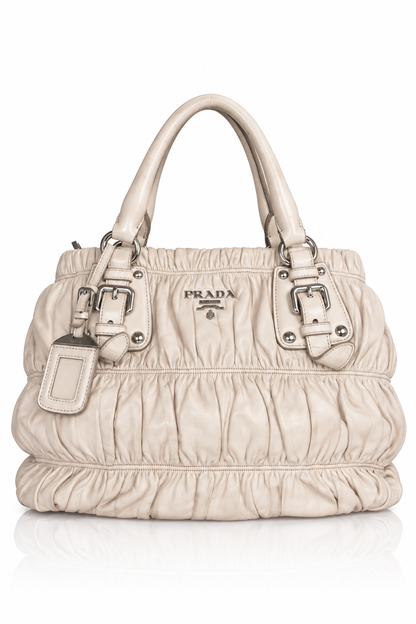 Prada Nappa Gaufre Leather Tote Bag SC:5782 | O/S, Cream