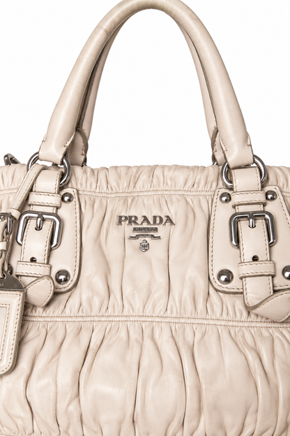 Prada Nappa Gaufre Leather Tote Bag SC:5782 | O/S, Cream