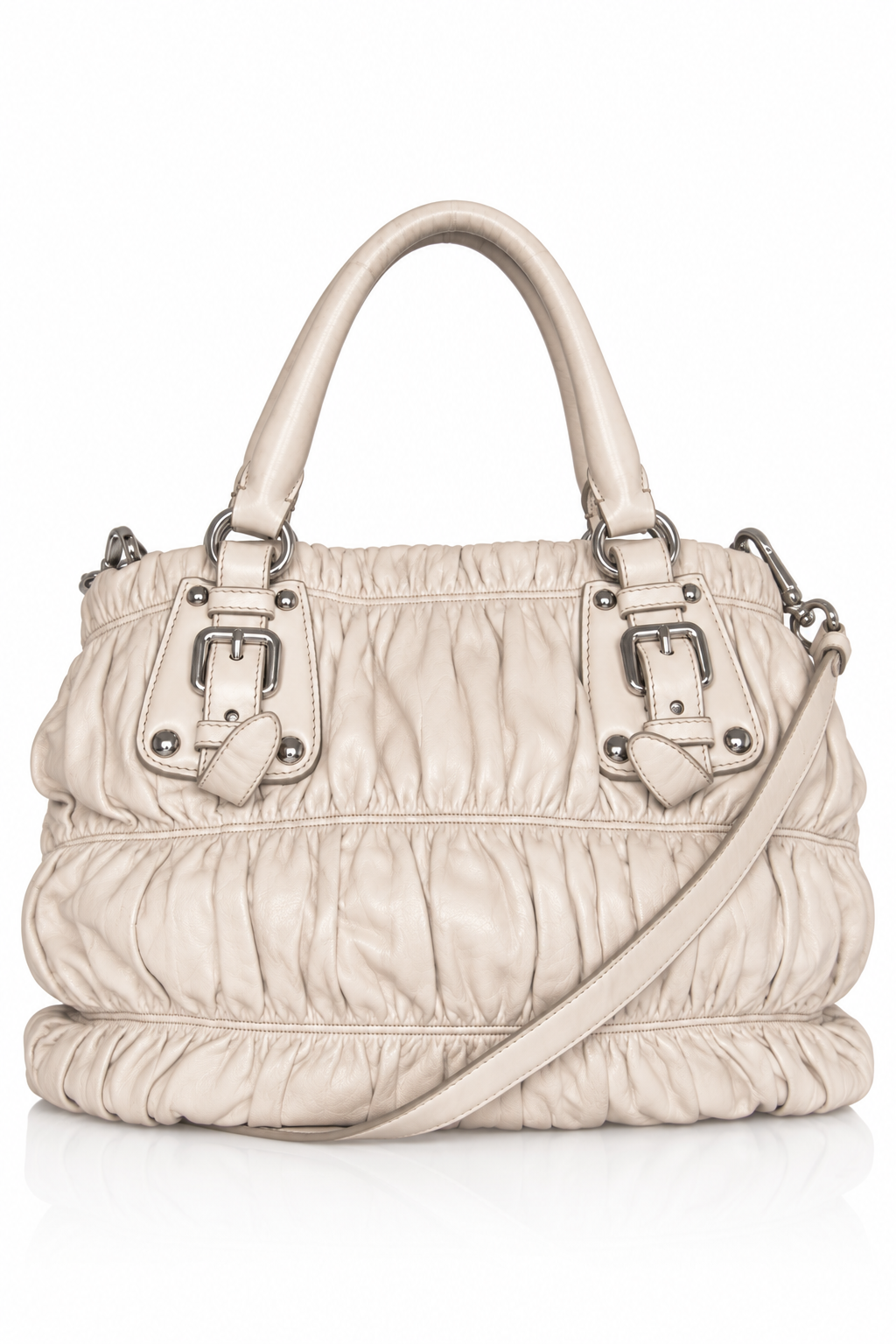 Prada Nappa Gaufre Leather Tote Bag SC:5782 | O/S, Cream