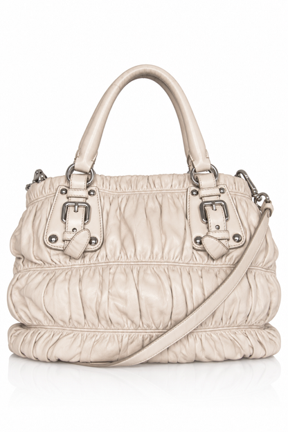 Prada Nappa Gaufre Leather Tote Bag SC:5782 | O/S, Cream