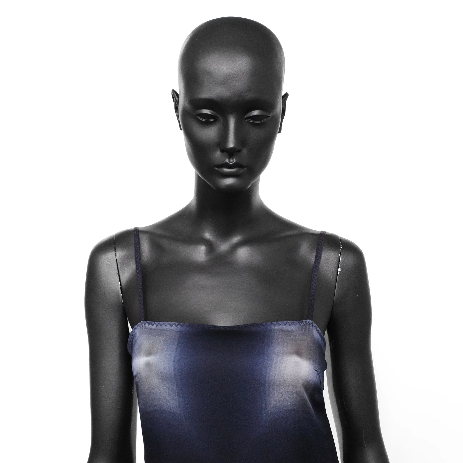 Prada SS 1998 semi-sheer silk slip dress with a pixelated print and mini length. Size IT 42 / UK 10. Available at Artefact Archive.
