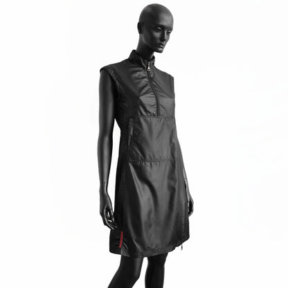 Prada Sport SS 1999 sleeveless nylon dress with zipper details. Size M / UK 10. Available at Artefact Archive.