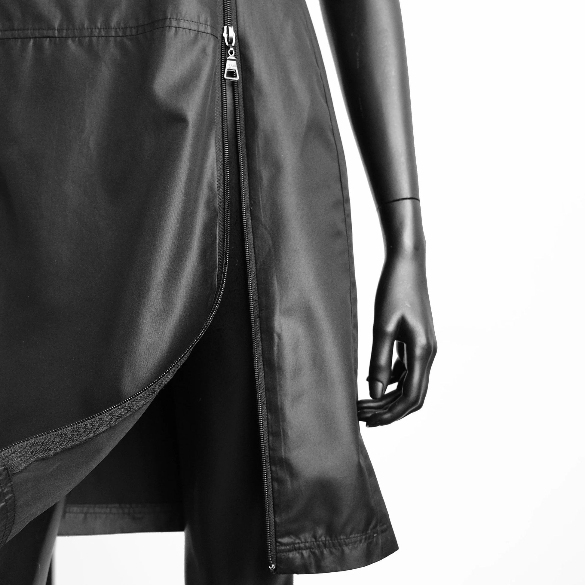 Prada Sport SS 1999 sleeveless nylon dress with zipper details. Size M / UK 10. Available at Artefact Archive.