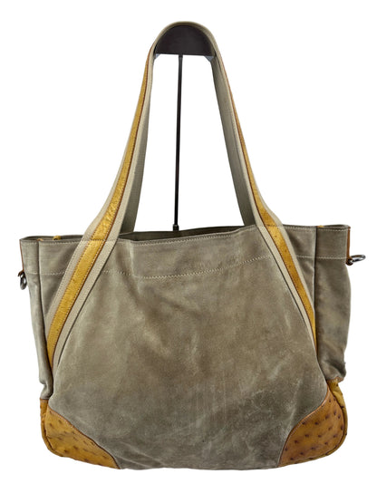 PRADA SUEDE & OSTRICH LEATHER OCEAN SCENE BAG | Large, Red
