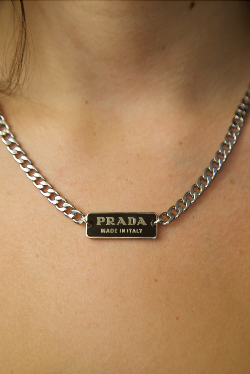 VT Rework : Prada Reworked Curb Chain Necklace 18"