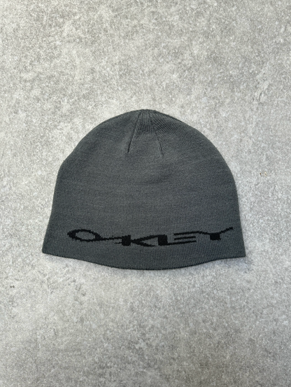 Oakley Grey Spellout Beanie