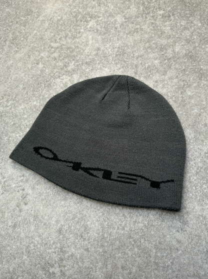 Oakley Grey Spellout Beanie