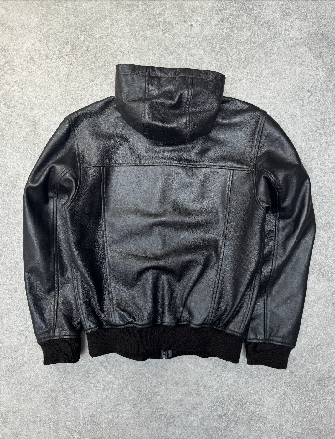 Schott Hooded Full-Zip Leather Jacket