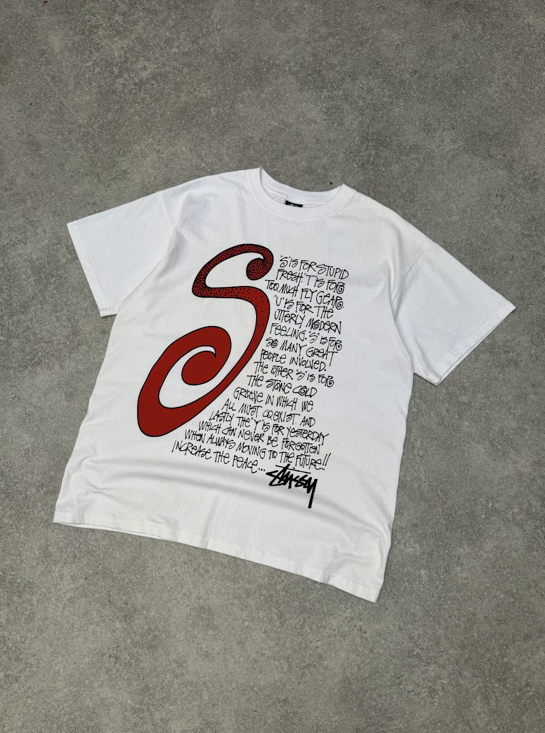 Stussy Spellout Poem Tee