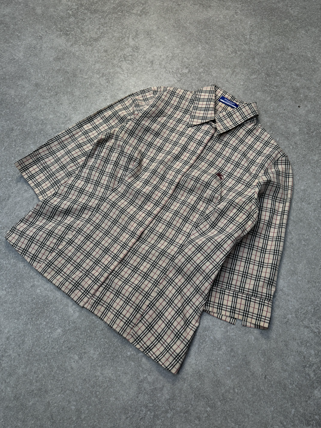 Burberry Nova Check Button Down Quarter Sleeve Shirt