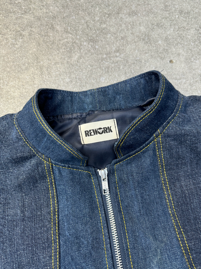 VT Rework: Evisu Sakura Logo Pocket Deconstructed Zip-Up Denim Jacket