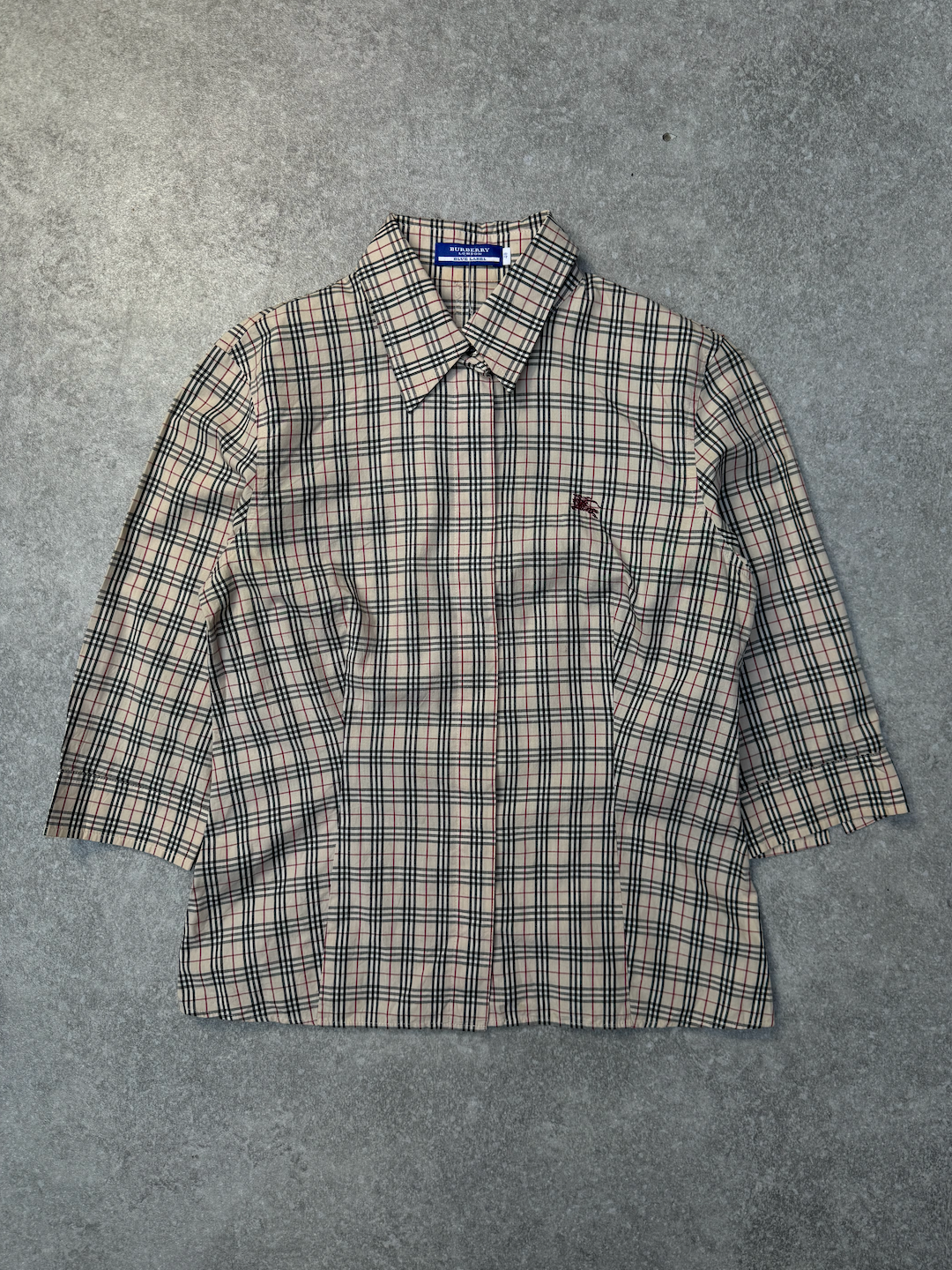 Burberry Nova Check Button Down Quarter Sleeve Shirt