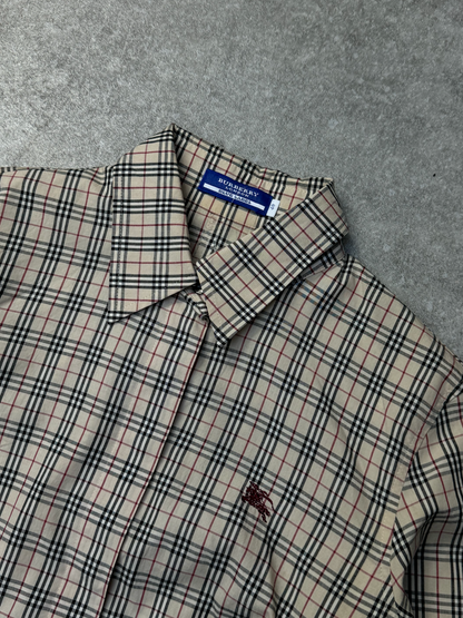 Burberry Nova Check Button Down Quarter Sleeve Shirt