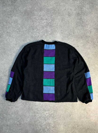 VT Rework: Vintage Yves Saint Laurent Logo Colourblock Fleece Sweater