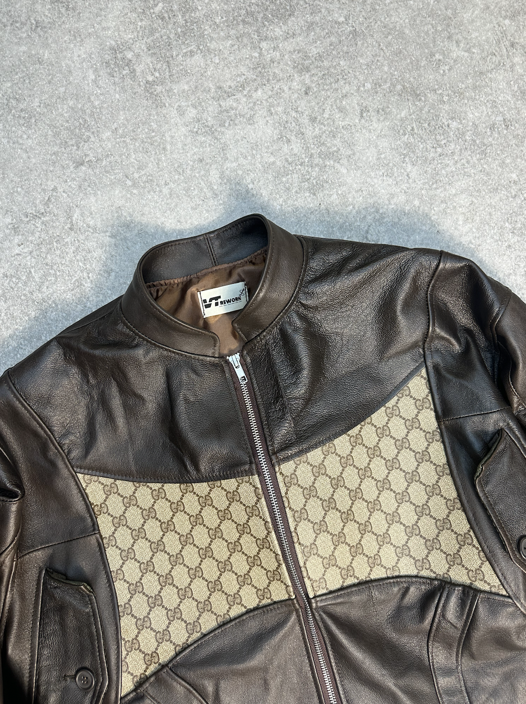 VT Rework: Gucci Supreme GG Monogram Panel Racing Leather Jacket