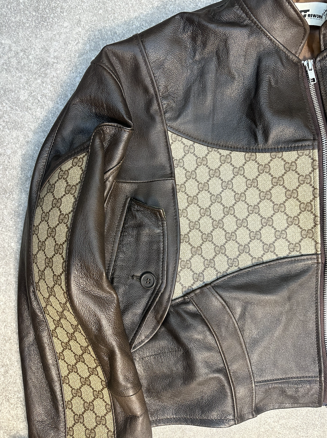 VT Rework: Gucci Supreme GG Monogram Panel Racing Leather Jacket