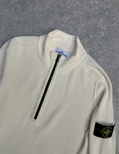 Stone Island Cream Waffle Knit Sweater