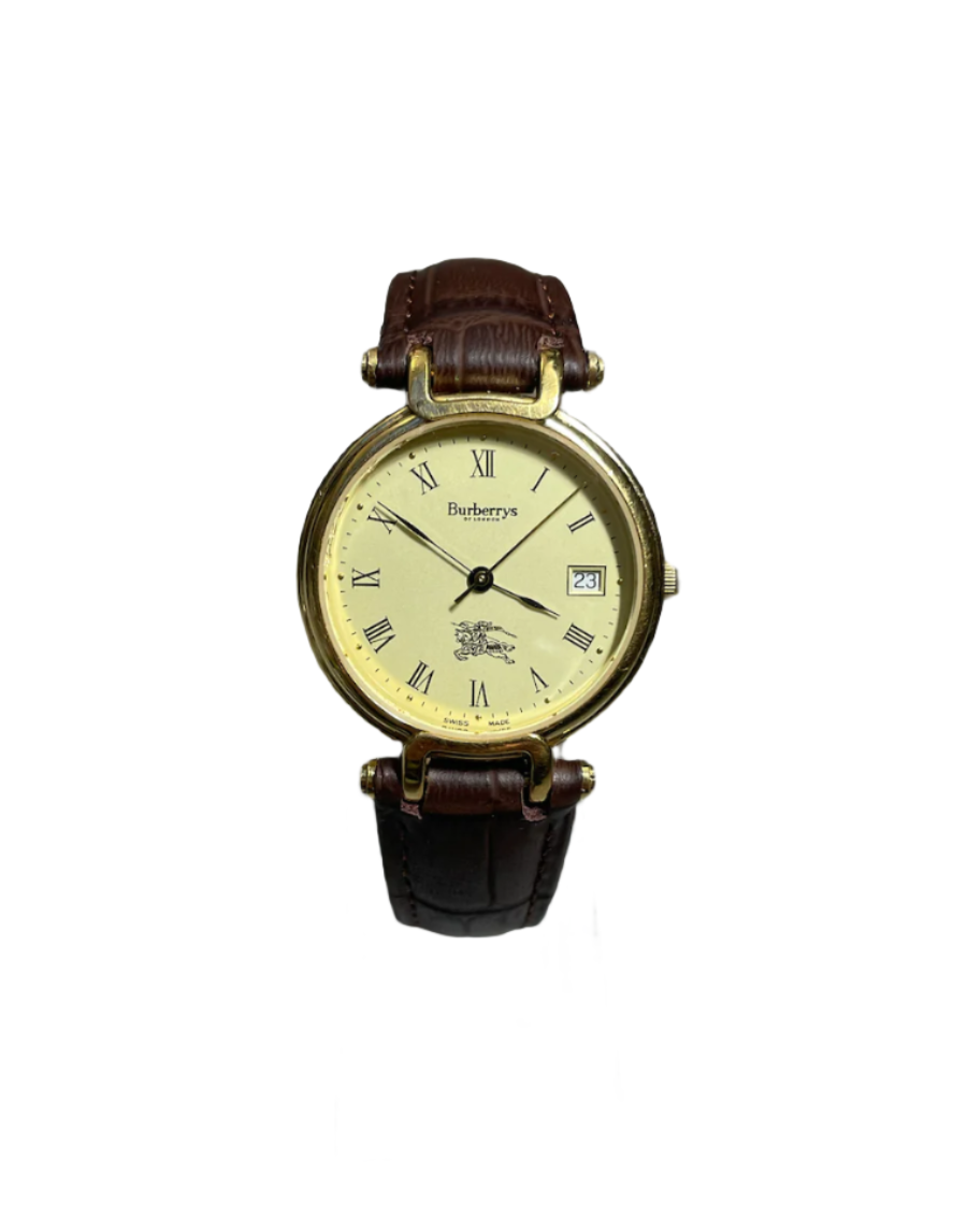 Burberry Model 3210 Brown Strap Gold Watch