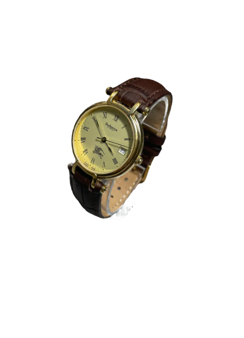 Burberry Model 3210 Brown Strap Gold Watch