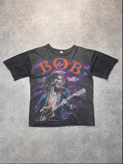 90s Bob Marley Double-Sided Graphic Single Stich Tee