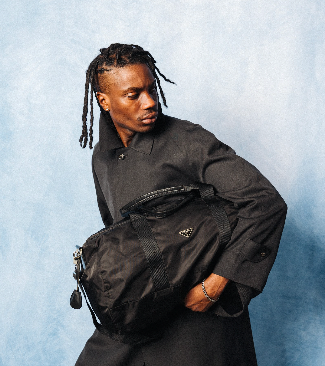 Prada Tessuto Nylon Black Duffle Bag