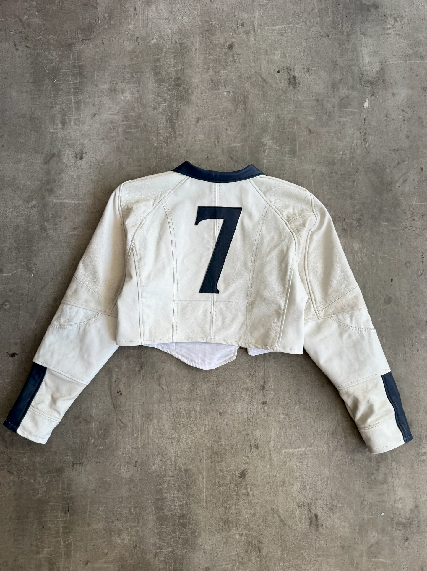 VT Rework: England x Umbro Panelled Leather Jacket | Small, Multicoloured