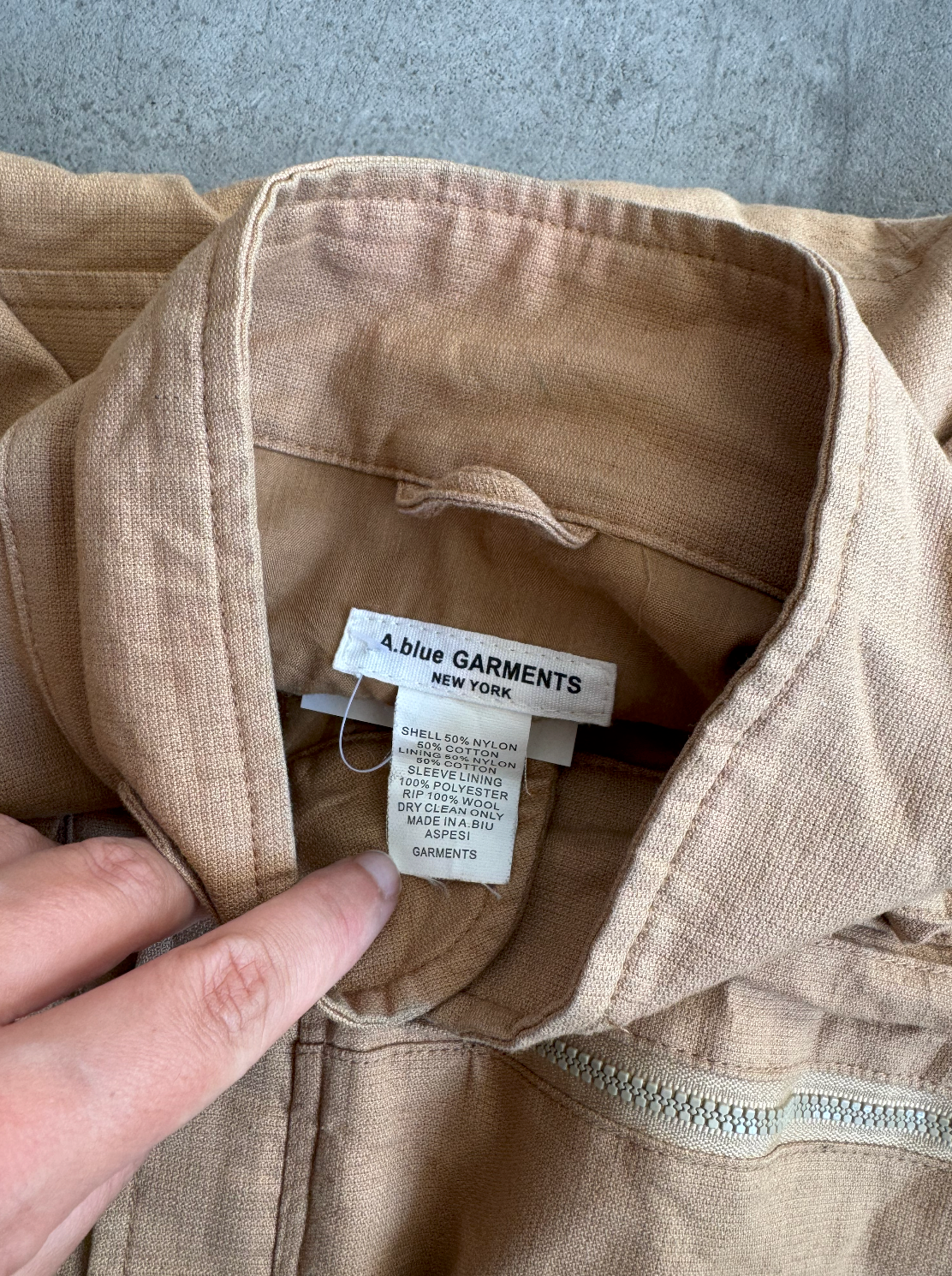 A.Blue NY Beige Multipocket Cargo Jacket | Large, Multicoloured