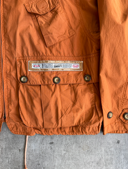 HALF Burnt Orange Cropped Utility Jacket | Large, Multicoloured
