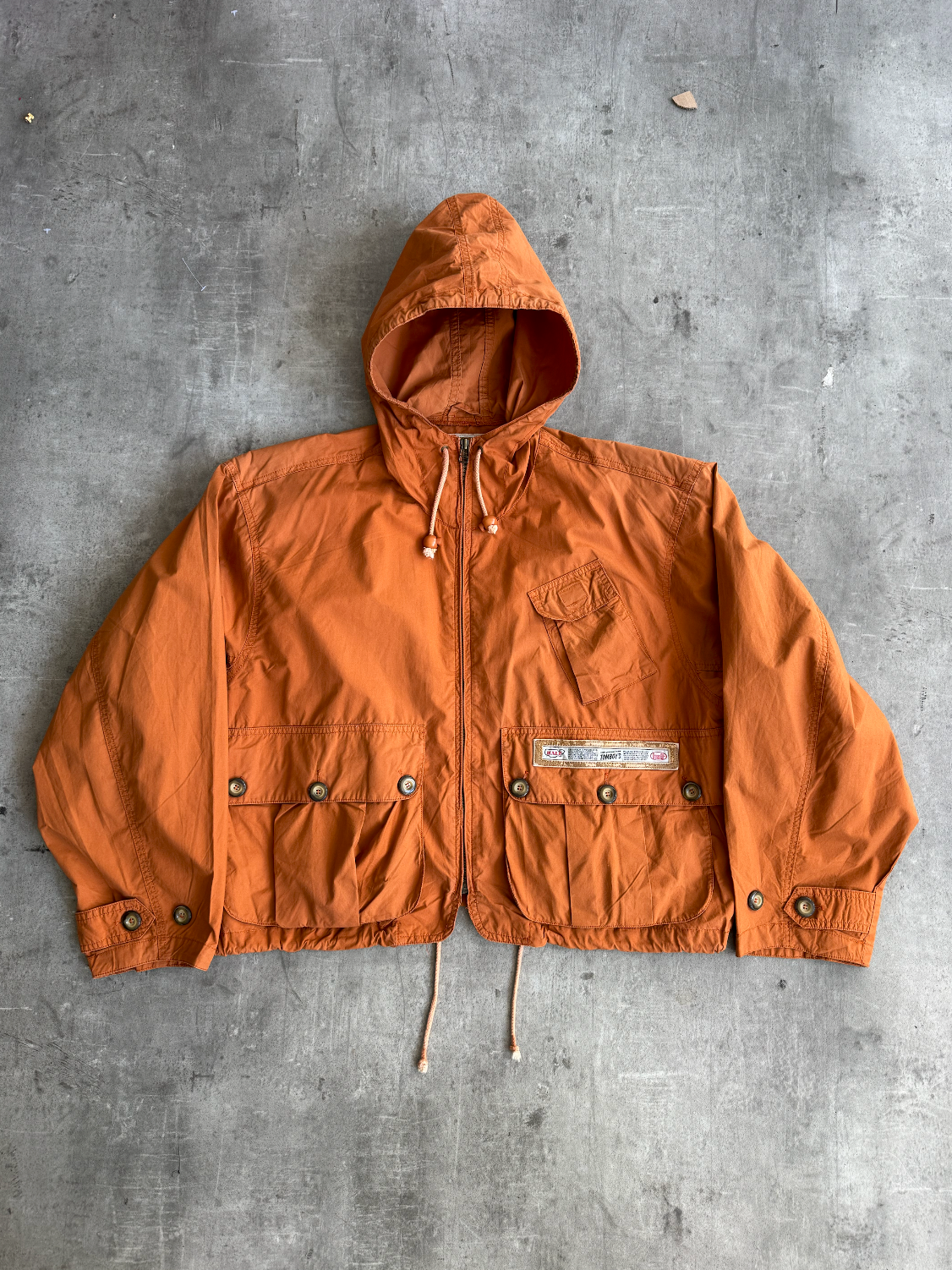 HALF Burnt Orange Cropped Utility Jacket | Large, Multicoloured