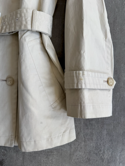 Burberry Blue Label Beige Cropped Peacoat | Extra Small, Multicoloured