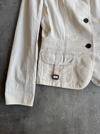 Burberry Cream Nova Lined Hip Pocket Blouson | Small, Multicoloured