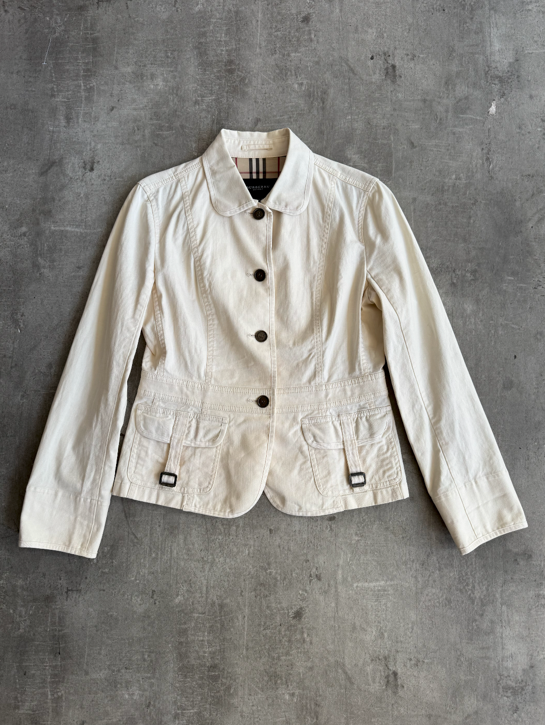 Burberry Cream Nova Lined Hip Pocket Blouson | Small, Multicoloured