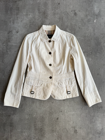 Burberry Cream Nova Lined Hip Pocket Blouson | Small, Multicoloured